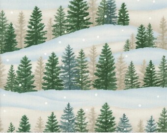 Woodland Winter Winter Tree Line Snowy White by Deb Strain for Moda Fabrics 56091 11 Sold in HALF yard increments