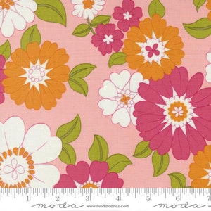 Flower Power Blooming Blossoms Bubblegum by Maureen McCormick for Moda Fabrics 33710 12 Sold in HALF yard increments