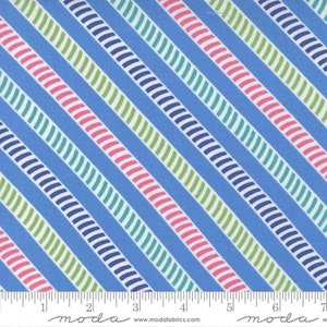 Picnic Pop! Stripe Bright Blue by Me & My Sister Designs for Moda Fabrics 22436 13 Sold in HALF yard increments