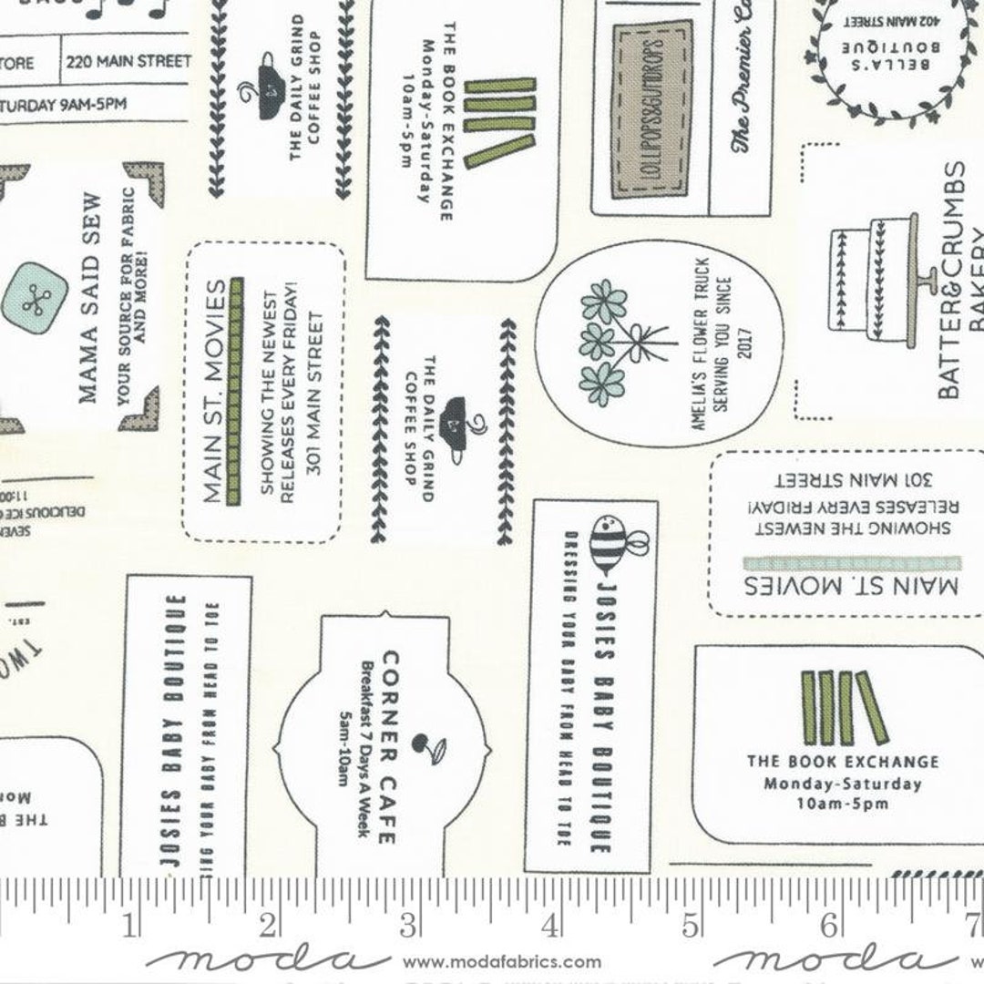 Main Street the Shops Vanilla Multi by Sweetwater for Moda Fabrics ...