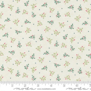 Holidays at Home Tossed Greenery Snowy White by Deb Strain for Moda Fabrics 56075 11 Sold in HALF yard increments