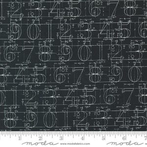 Sable & Swan Numbers Ebony by Cathe Holden designs for Moda fabrics 7443 15 Sold in HALF yard increments