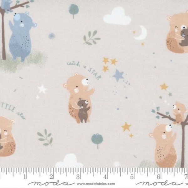 D is for Dream Grey Bears by Paper And Cloth for Moda Fabrics 25120 13 Sold in HALF yard increments