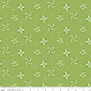 Spring Barn Quilts Quilt Blocks Green by Tara Reed for Riley Blake Designs, C14332 GREEN Sold in HALF yard increments