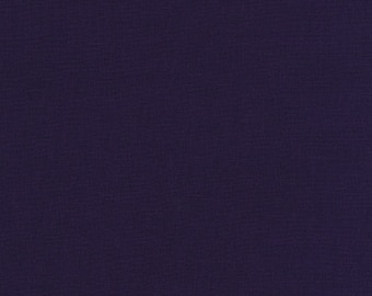 Midnight Kona Cotton Solid dark purple hue Robert Kaufman K001-1232 Sold in HALF yard increments.