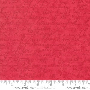 Collections for a Cause Etchings Wise Words Red by Howard Marcus & 3 Sisters for Moda Fabrics 44337 13 Sold in HALF YARDS