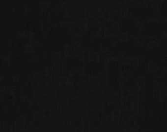 Black Kona Cotton Solid Robert Kaufman K001-1019 Sold in HALF yard increments.