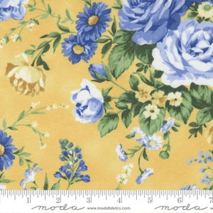 12" End of Bolt Summer Breeze Large Floral Yellow by Moda Fabrics 33680 12