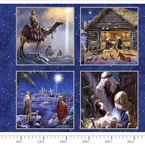 Let Us Adore Him Let Us Adore Him 36 Inch Panel by The Macneil Studio for 3 Wishes Fabric 23823-PNL