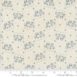 Snowman Gatherings IV Snow Couple Snow by Primitive Gatherings for Moda Fabrics 49250 11 Sold in HALF yard increments