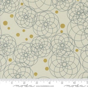 Shimmer Metallic Swirling Ecru by Zen Chic for Moda Fabrics 1842 12M Sold in HALF yard increments