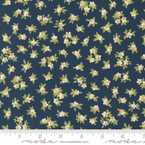 Chelsea Garden Tea Rose Navy by Moda Fabrics 33749 16 Fabric sold in HALF YARD increments