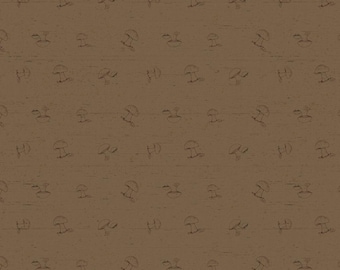Wildwood Mushrooms Brown by Beth Grove for Clothworks Y4376-15 Fabric is Sold in HALF yard increments