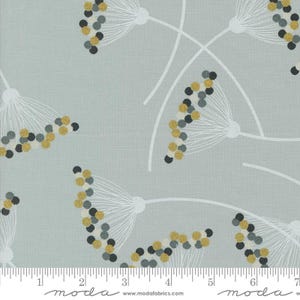 Shimmer Metallic Blossom Silver by Zen Chic for Moda Fabrics 1840 13M Sold in HALF yard increments