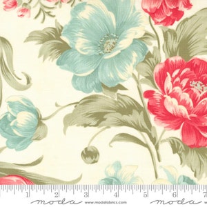 Collections for a Cause Etchings Bold Blossoms Parchment by Howard Marcus & 3 Sisters for Moda Fabrics 44330 11 Sold in HALF YARD increments