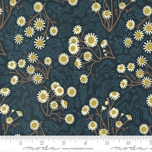 Quaint Cottage Chamomile Midnight by Gingiber of Dreamy Quilts for Moda Fabrics 48372 21 Sold in HALF yard Increments