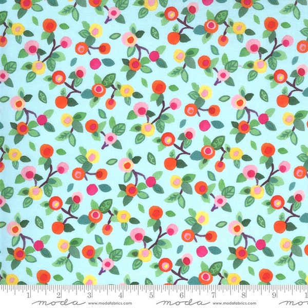 New Fanciful Forest Aqua by Momo for Moda Fabrics. 33574 17 Sold in HALF yard increments