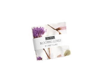 Mini Charms Blooming Lovely de Janet Clare para Moda Fabrics (42 piezas, 16970MC)