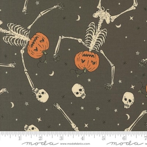 Home Sweet Haunt Dancing Pumpkins Stone by Stacy Iest Hsu for Moda Fabrics 20913 12 Sold in HALF yard increments