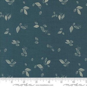 Folk & Lore Leaf Twirl Teal by Fancy That Design House for Moda Fabrics 45607 24 Sold in HALF yard increments