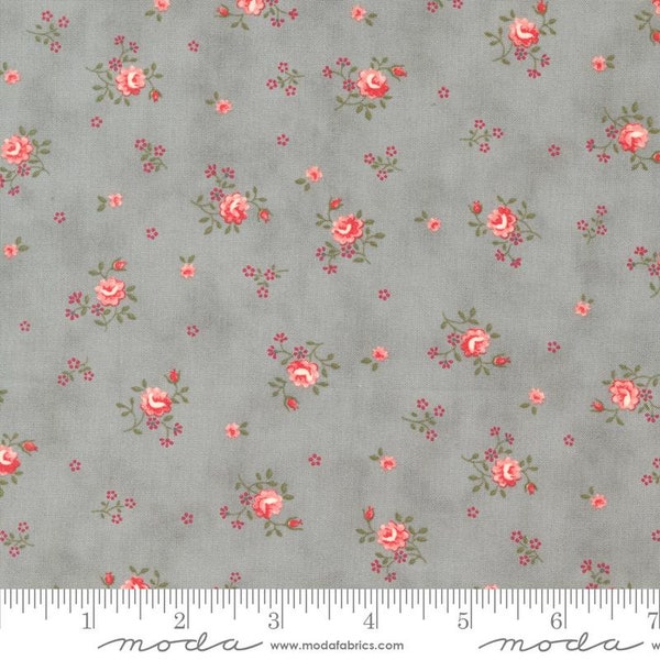 Collections for a Cause Etchings Peaceful Posies Slate by Howard Marcus & 3 Sisters for Moda Fabrics 44336 14 Sold in HALF YARDS