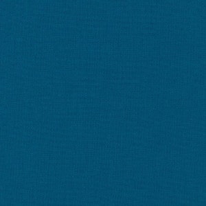 May include: A solid teal blue fabric with a subtle woven texture.