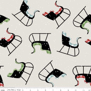 White as Snow Sleigh Toss Gray by J. Wecker Frisch for Riley Blake Designs C13556-GRAY Fabric is sold in HALF YARD increments.