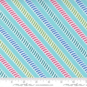 Picnic Pop! Stripe Awesome Aqua by Me & My Sister Designs for Moda Fabrics 22436 14 Sold in HALF yard increments