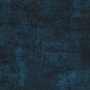 May include: A dark blue textured fabric with a subtle grid pattern. The fabric has a slightly rough feel and a slightly faded appearance.