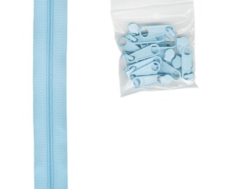 4 Yard Robin's Egg Zipper with 16 Pulls by ByAnnie ZIPYD-213-ROBIN'S EGG zippers for handbags purses