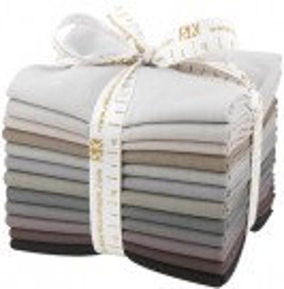 Gray Area Palette Fat Quarter Bundle Kona Cotton Solids Roll-Up. Grays 12 Fat Quarters. FQ-905-12