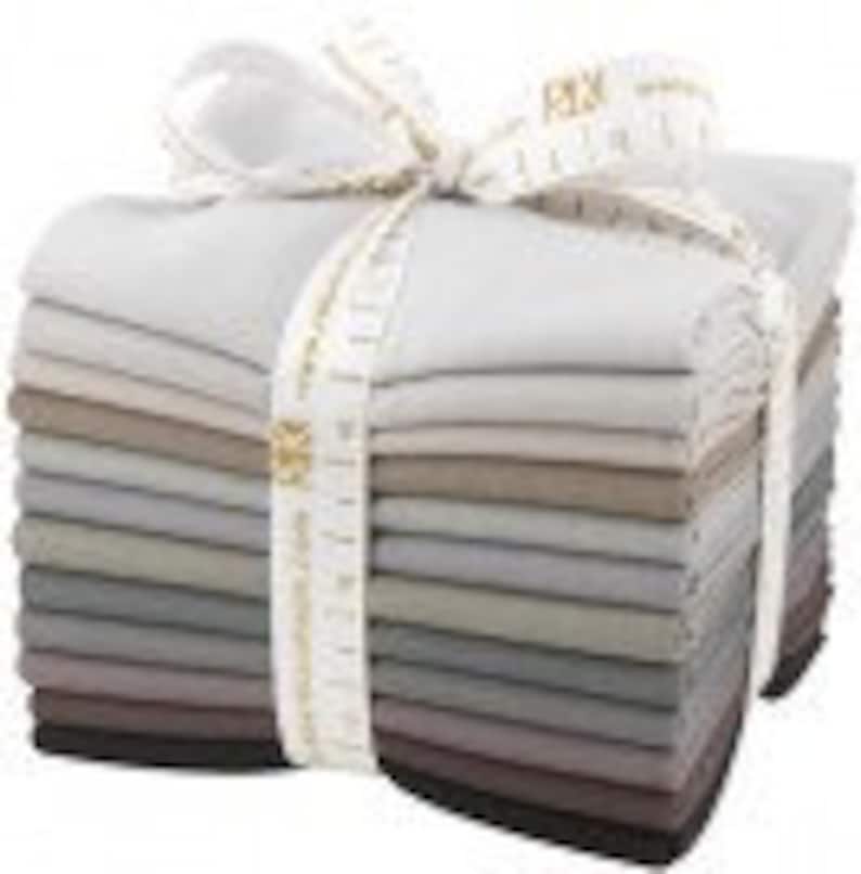 Gray Area Palette Fat Quarter Bundle Kona Cotton Solids Roll-Up. Grays 12 Fat Quarters. FQ-905-12 image 1
