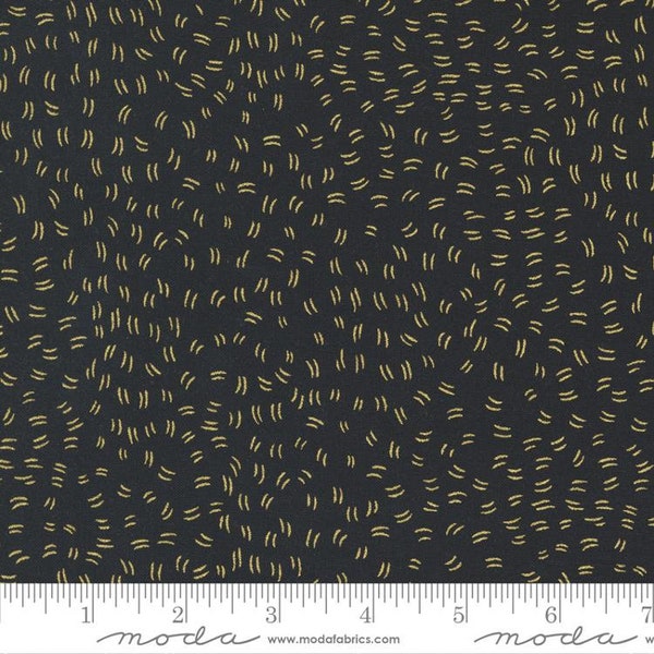 Meadowmere Flutters Metallic Night by Gingiber of Dreamy Quilts for Moda Fabrics 48368 34M Sold in HALF yard Increments