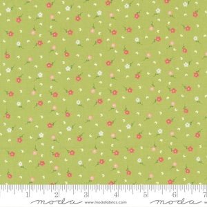 Strawberry Lemonade Poppies Ditsy Lime de Sherri y Chelsi para Moda Fabrics 37674 19 Vendido en incrementos de MEDIA yarda