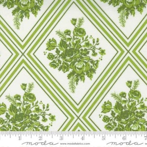 Merry Little Christmas Cream Green by Bonnie and Camille for Moda Fabrics, 55241 23 This fabric is sold in HALF yard increments