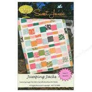 Jumping Jacks by Sweet Jane&#39;s.  Charm pack friendly quilt pattern.  Uses 2 charm packs. Baby size. SJ #089