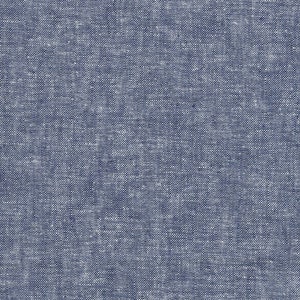 May include: A close-up of a blue denim fabric with a textured weave.
