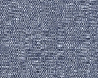 Essex Yarn Dyed Linen color Denim by Robert Kaufman E064-1452 Sold in HALF yard increments