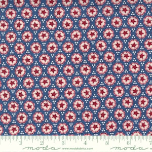 My Country Bunting Blooms Pacific Blue by Kathy Schmitz for Moda Fabrics 7043 15 This Fabric is sold in HALF YARD increments