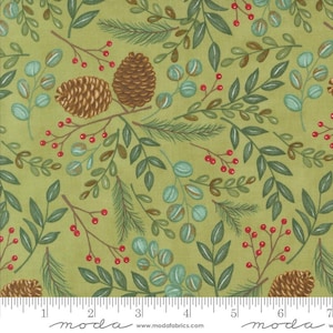 Winter Friends Woodland Landscape Holly by Deb Strain for Moda Fabrics 56131 14 Sold in HALF yard increments