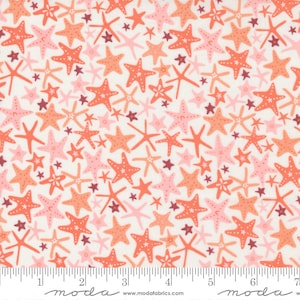 The Sea and Me Starfish Cloud Coral by Stacy Iest Hsu for Moda Fabrics 20796 11 Fabric is sold in HALF YARD increments