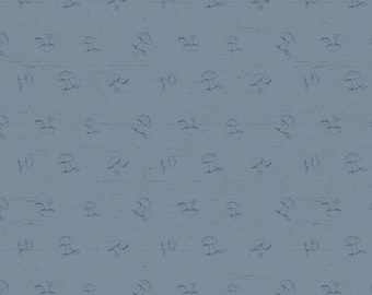 Wildwood Mushrooms Slate by Beth Grove for Clothworks Y4376-141 Fabric is Sold in HALF yard increments