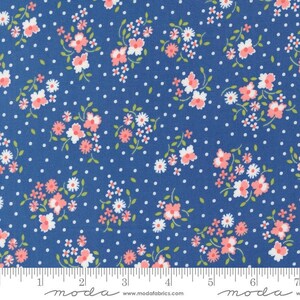 Cali & Co Flower Dot Cobalt by Corey Yoder for Moda Fabrics 29190 21 This fabric is sold in HALF Yard increments