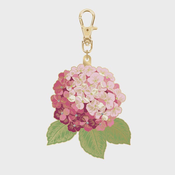 Riley Blake Designs Breloque courte en forme d'hortensia rose ST-46811 Tirette de fermeture éclair en forme d'hortensia rose