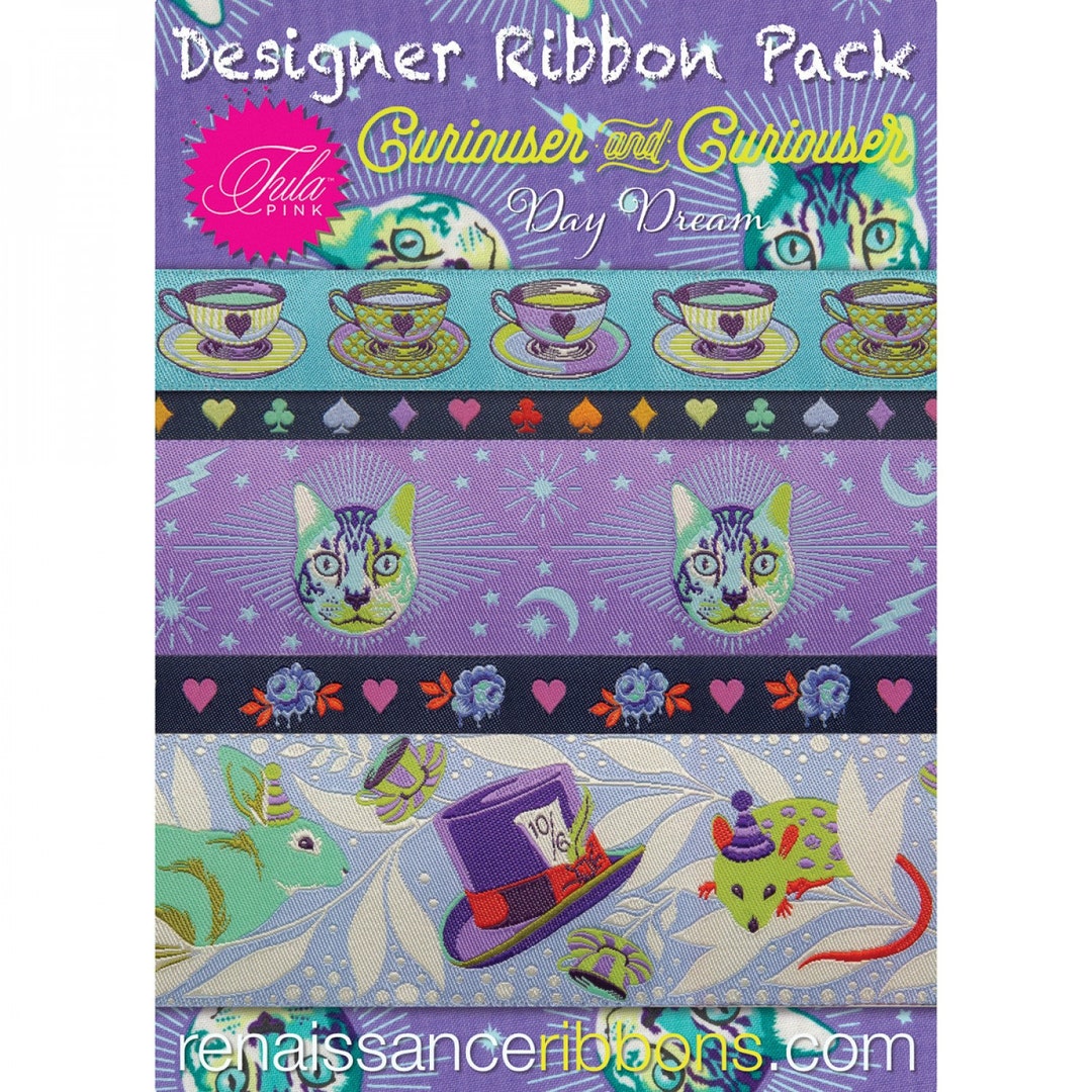 Tula Pink Curiouser Daydream Designer Ribbon Pack 5 Woven Jacquard