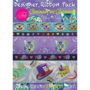 Tula Pink Curiouser Daydream Designer Ribbon Pack 5 woven Jacquard Ribbons DP-94-Daydream