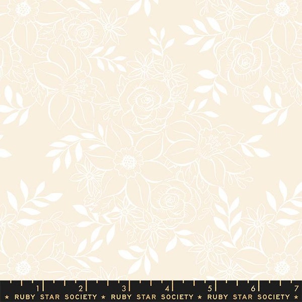Winterglow First Bloom Natural by Ruby Star Society RS5108 11 Fabric is Sold in HALF yard increments.