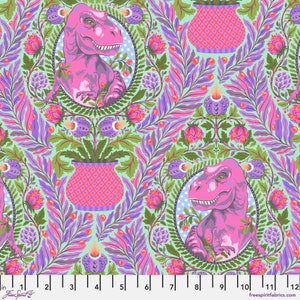 Roar! Tree Rex Mist by Tula Pink for FreeSpirit Fabrics PWTP222.MIST Sold in HALF yard increments