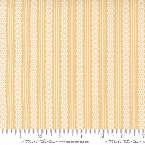 Buttercup & Slate Stripes Goldenrod by Corey Yoder for Moda Fabrics 29157 12 This fabric is sold in HALF Yard increments