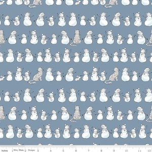 Flannel Snow Leopard Rows Cornflower by Amanda Niederhauser for Riley Blake Designs F13192-CORNFLOWER Fabric is sold in HALF YARD increments